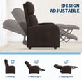 thumbnail image 3 of AKDSteel Ergonomic Manual Recliner Chair, High Back Single Sofa With Soft Cushion, Wide Arms, And Side Pocket, 3 of 5