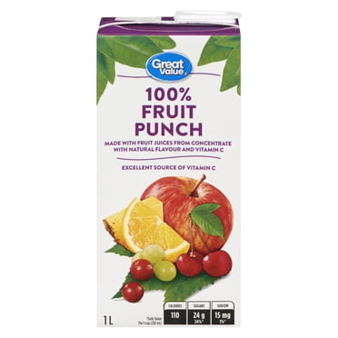 Great Value 100% Fruit Punch 1L