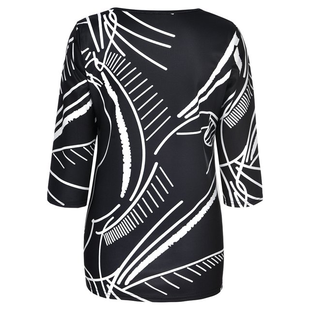 T-shirt Décontracté à Manches Mi-Longues Imprimé pour Femmes, Col Rond, Mode Printemps; Halloween; Action de Grâce; Noël; Travail; Maison; Quotidien; Rendez-Vous; Anniversaire; Fête