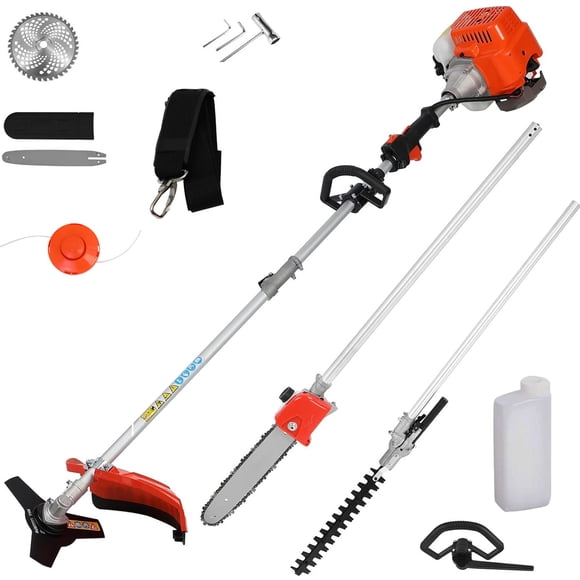 SUSUZI 4-in-1 Gas Powered Weed Wacker, 33CC 2-Cycle Multi Garden Trimming Tool, String Trimmer, Pole Saw, Hedge Trimmer, Brush Cutter for Yard Lawn Maintenance