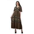 thumbnail image 1 of Moomaya Robes d'Été Imprimées à Manches Courtes pour Femmes, Tenue de Fête Décontractée, 1 of 4