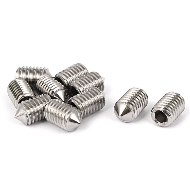Unique Bargains M10x1.5mm Mâle Point de Cône de Filetage Hexagonal Vis Sans Tête 10pcs
