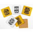 thumbnail image 2 of Inkdotpot Set of 6 Drink Coasters DecorativeNon,SlipCork Base4-inch Square PrintedCoastersEasy Clean- Quotes, 2 of 8