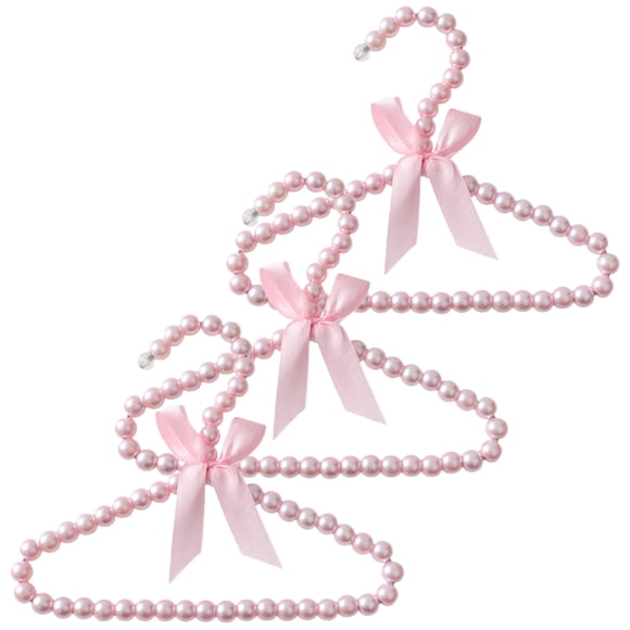 OULII Pink Small Hangers for Kids Clothes 3Pcs