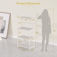 thumbnail image 4 of Giantex Bakers Rack for Kitchen, 4-Tier Microwave Stand, Microwave Cart Storage Rack, Coffee Bar w/Mesh Wire Metal Shelves, White, 4 of 8