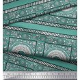 thumbnail image 2 of Soimoi Poly Georgette Fabric Leaves & Floral Block Print Fabric by The Yard 42 Inch Wide, 2 of 3