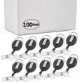 thumbnail image 1 of Officeship 100PCS Packed Retractable Badge Reel Carabiner ID Name Tag-Black With Back Splint, 1 of 8