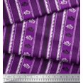 thumbnail image 3 of Soimoi Polyester Crepe Fabric Geometric & Striped Floral Block Print Fabric by The Yard 52 Inch Wide, 3 of 3