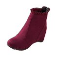 thumbnail image 1 of Bottes à Talon Compensé pour Femmes Bottines Courtes Hauteur Intérieure, 1 of 9