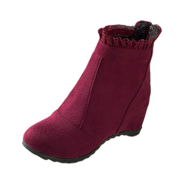 Bottes à Talon Compensé pour Femmes Bottines Courtes Hauteur Intérieure