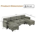 thumbnail image 3 of Bonzy Home Modular Sectional Sofa Couches for Living Room U-Shaped Sofa Green, 3 of 8
