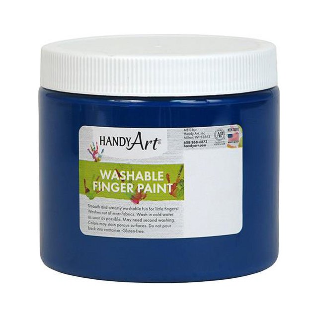 Rock Paint & Handy Art RPC241030-6 Blue Washable Finger Paint, 16 oz - 6 Each