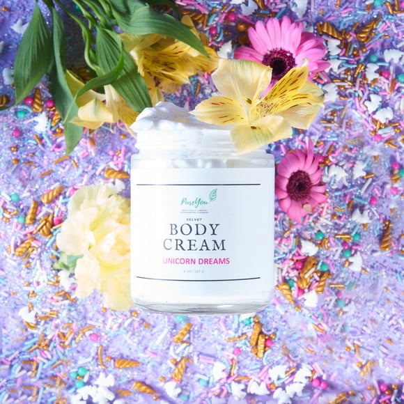 Pureyou handmade Unicorn Dreams scented nourishing Velvet Body Cream for dry skin