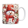 thumbnail image 2 of Meitianfacai Coffee Mug Ceramic Cup, Christmas Mug Inflated Snowman Mug, Santa Mug Press Puffy Design 15oz 11oz Coffe, 2 of 5
