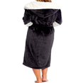 thumbnail image 2 of Peignoir Femme en Flanelle Chaud Long Robe Taille Lacée avec Poche pour Automne Hiver, 2 of 4