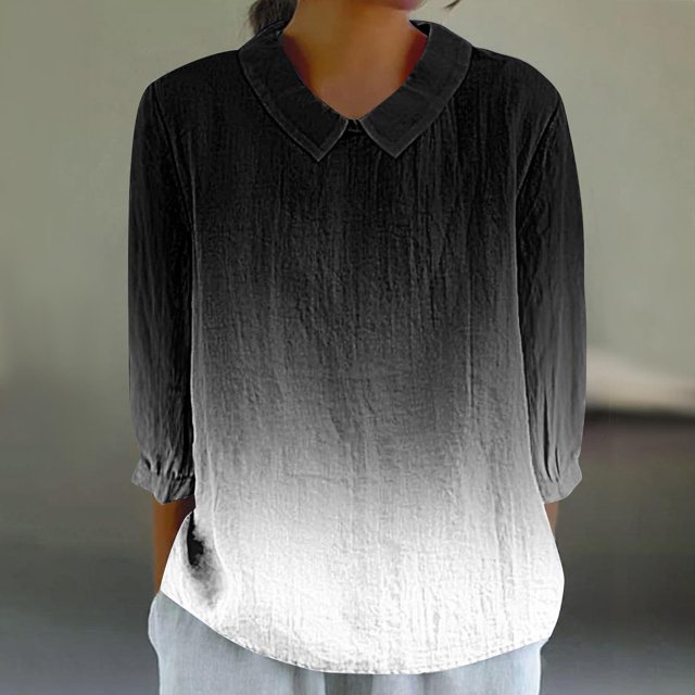 RXIRUCGD Haut/chemise à Manches 3/4 Imprimé Rétro Décontracté pour Femmes, Gris, Taille : m