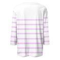 thumbnail image 4 of Lenpel Hauts à Manches 3/4 pour Femmes Tendance à Rayures Col Rond Grande Taille Tuniques T-Shirts Décontractés Blouses, 4 of 5