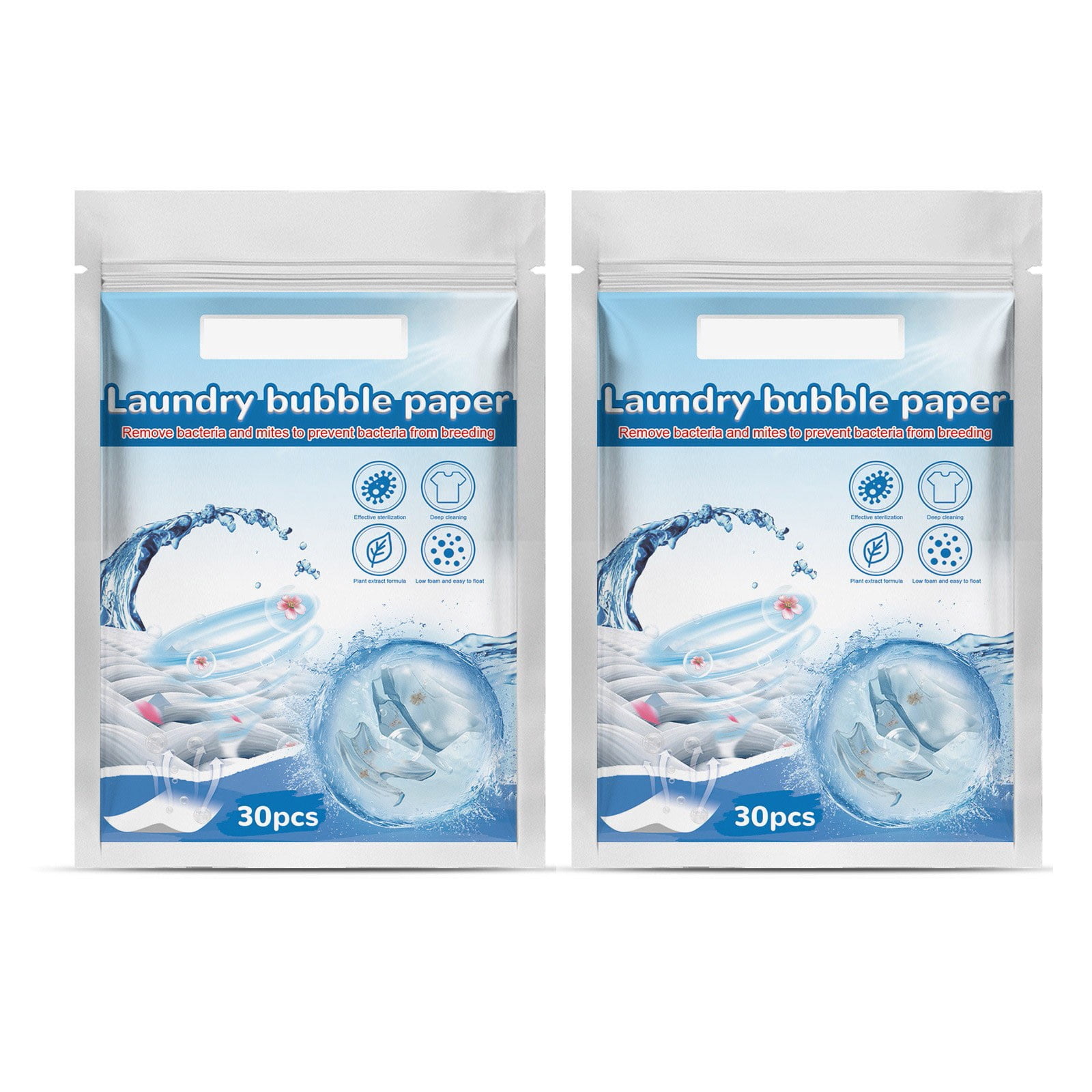 Clearance! beishanbush Cleaning Supplies 2 Pcs Laundry Bubble Paper Cleaning and Stain Removing Concentrated Laundry Tablets Long Lasting One Size White