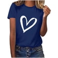 thumbnail image 1 of Diufon Hauts de la Saint-Valentin pour Femmes, Tunique Décontractée à Manches Courtes, Chandail à Col Rond, Blouse Tendance Mignonne à Imprimé Graphique, 1 of 6