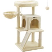 Cat Tree Small Cat Tower with Widened Perch for Large Cats Indoor Kittens cm MultiLevel Cat Condo Scratching Posts and Ramp Door Cat Cave Cat Basket Light UPCTW