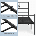 thumbnail image 3 of Yaheetech Graceful Scroll Metal Platform Bed with Headboard and Footboard, Queen, Black, 3 of 9