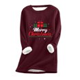 thumbnail image 1 of Birdeem T-Shirt à Manches Régulières pour Femmes, Mode de Noël, Imprimé, Hiver, Ample, Vacances, Décontracté, Manches, Col Rond, 1 of 1