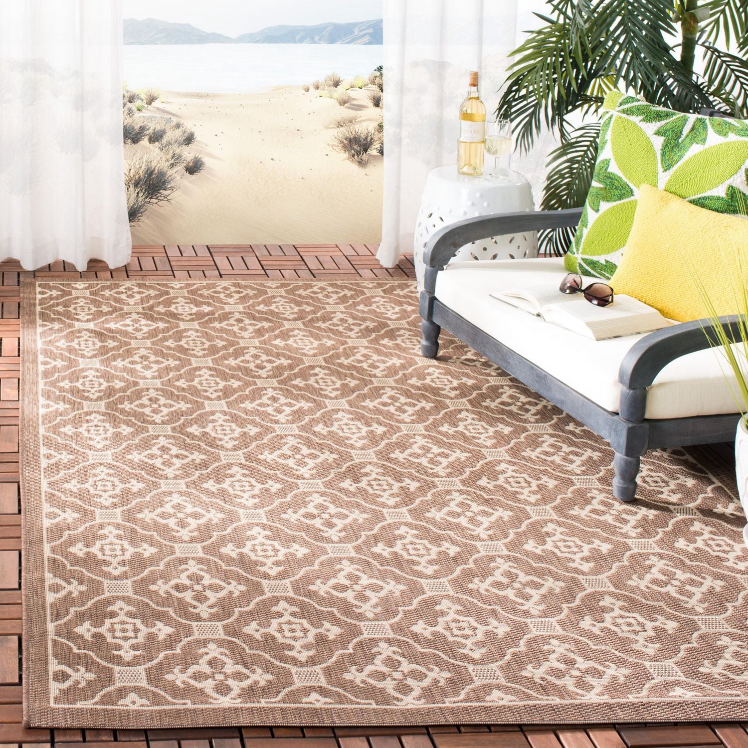 Safavieh Courtyard Alastar Tapis Géométrique Extérieur