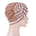 thumbnail image 4 of KIHOUT Beanies Hats Women India Hat Patchwork Braid Muslim Ruffle Chemo Hat Beanie Wrap Cap, 4 of 5