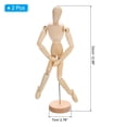 thumbnail image 2 of Unique Bargains 12" Wooden Mannequin Figure, Artist Drawing Manikin Model Flexible Movable 2Pack, 2 of 6