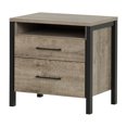 thumbnail image 2 of Table de chevet 2 tiroirs pour Adulte, fini Chêne vieilli et Noir mat, collection Munich de Meubles South Shore, 2 of 11
