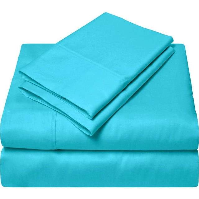 1200 Thread Count 100% Egyptian Cotton 4-Piece Bed Sheet Set (1 Flat, 1 Fitted Sheet, 2 Pillow Covers) 21 Inches Deep Pocket Solid Pattern