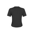 thumbnail image 4 of Wangsaura Womens Crewneck Short Sleeve Ribbed T-Shirt Slim Fit Tops Solid Basic Tee, 4 of 7