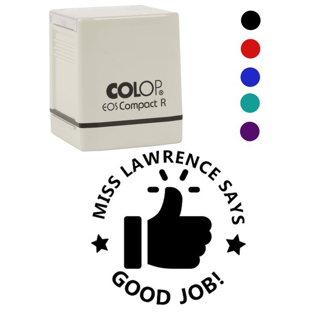 Printtoo Personalized Teachers Stamp Good Job! Teachers Name Self-Inking Rubber Stamp Appreciation Message For School Classroom & Homework Supplies,Black - 30 x 30 mm