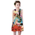 thumbnail image 2 of LEEy-world Vêtements pour Bébés Filles Filles Enfant Sans Manches Uni Imprimés Robe de Plage Boutons Robes de Fête Robe Princesse Bandeau Ensemble, Rouge, 2 of 5