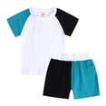 thumbnail image 1 of Économies d'Automne! HVOBTTY Ensemble Décontracté 2 Pcs pour Fille à Manches Courtes, Ensemble 2 Pcs pour Fille à Couleur Unie avec Encolure Ronde Filetée, Manches Courtes et Shorts Noir, 70, 1 of 4