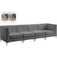 thumbnail image 3 of Meridian Furniture Alina Grey Velvet Modular Sofa, 3 of 16