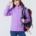 thumbnail image 3 of Pisexur Manteau d'Hiver pour Femme Imperméable, Veste de Pluie Légère, Coupe-Vent d'Extérieur, Manteau de Pluie pour la Randonnée, le Voyage, la Course, 3 of 3