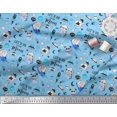 thumbnail image 3 of Soimoi Poly Georgette Fabric Planet,Rocket & Astronaut Animals Cartoon Print Fabric by Yard 42 Inch Wide, 3 of 3