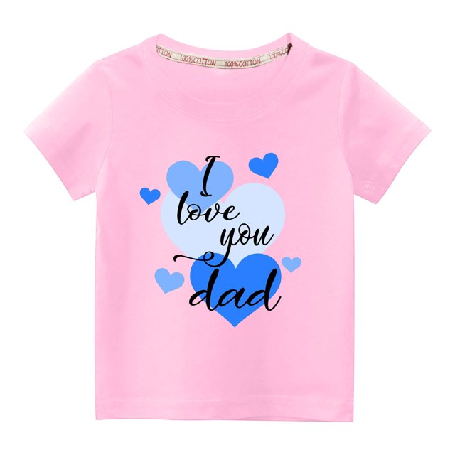 RKSTN Tout-Petits Enfants Garçons Filles Hauts de la Saint-Valentin 2024 Mode Mignon Couleur Unie Col Rond Hauts Imprimé Cœur d'Amour Manches Courtes