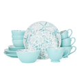 thumbnail image 3 of Pfaltzgraff Venice 16-Piece Stoneware Dinnerware Set, Service for 4, Aqua/White - 5217125, 3 of 5