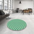 thumbnail image 4 of Ahgly Tapis Rond Lavable en Machine Intérieur Transitionnel Vert, 4 Pieds Rond, 4 of 7