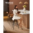 thumbnail image 2 of VASAGLE EKHO Collection - Bar Stools Set of 2, Swivel Counter Bar Stools with Backs, Synthetic Leather with Stitching, Mid-Century Modern, 30-Inch Tall, Kitchen Home Bar, Caramel Brown, 2 of 9