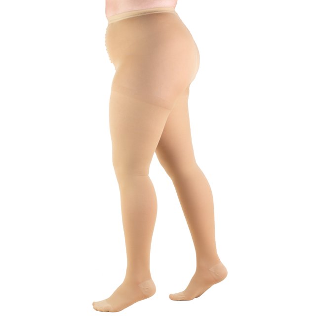 Truform Full Figure Pantyhose: 20 - 30 mmHg, Beige, Medium