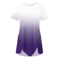thumbnail image 5 of Pompotops Femmes Grande Taille Bouton Imprimé Col Rond Manches Courtes T-shirt Irrégulier Blouse Tops, 5 of 5