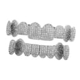 thumbnail image 3 of segolike Hip Hop Grill Set Tooth 8 Top Tooth 8 Bottom Tooth for Men Women Rapper Costume silvery set, 3 of 9