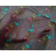 thumbnail image 4 of oneOone Silk Tabby Fabric Leaves|Bird & Floral Block Printed Fabric 1 Yard 42 Inch Wide, 4 of 4