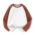 thumbnail image 2 of Kids Boys Girls Summer T-Shirts Long Sleeve Raglan Color Block Loose Fit Casual Baseball Tee Blouse Spring Shirts For Boy 2-3T, 2 of 3
