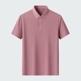 thumbnail image 2 of Txeol Soldes des Fêtes Polo à Manches Courtes pour Homme T-Shirts à Col à Revers Uni T-Shirt Décontracté à Boutons Col Rond Chandail à Enfiler Hauts, Rouge Melon D\'eau, TTG, 2 of 4
