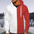 thumbnail image 2 of RKSTN Mens Hoodies Fall Winter Fashion Full Zipper Patchwork Color Sweatshirts Casual Sports Loose Drawstring Blouse Tops with Pockets, 2 of 6