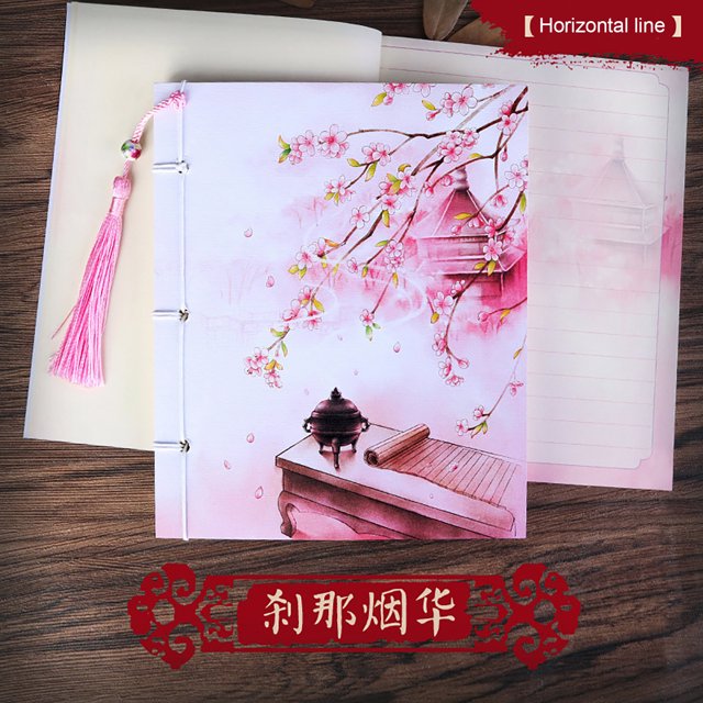 Labymos Carnet Portable 6.9 * 5.9 Po 75 Feuilles Papier Ligné Couleur Page Rétro Chinois
